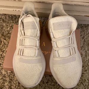 Adidas white and rose gold size 6.5 tennis shoes